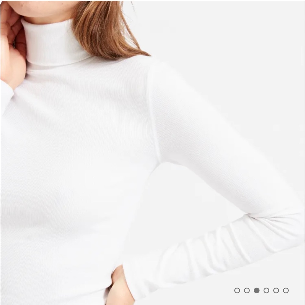 COPY - Everlane White Pima Cotton Rib Turtleneck